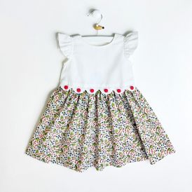 Robe Festons  emmanchure volantée