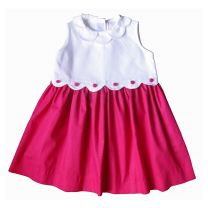 Robe trapèze Feston Col sept Pétales