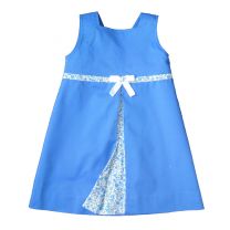 Robe trapèze Pli creux bleue