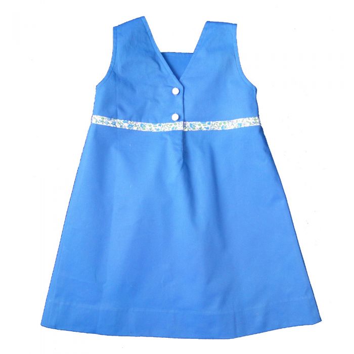 Robe trapeze Pli creux bleue
